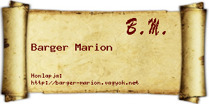 Barger Marion névjegykártya